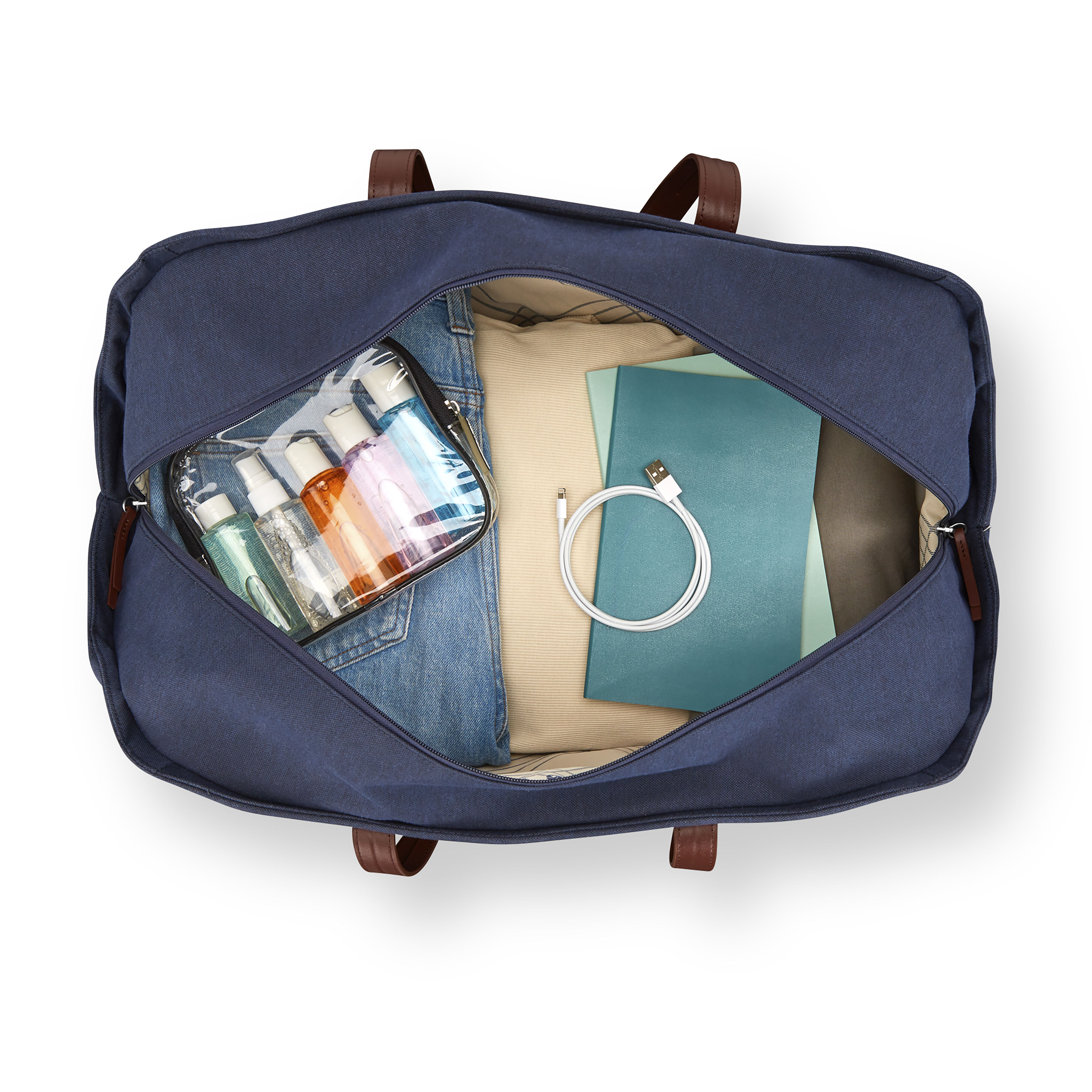 Virtuosa Wheeled Duffel in the color Navy.